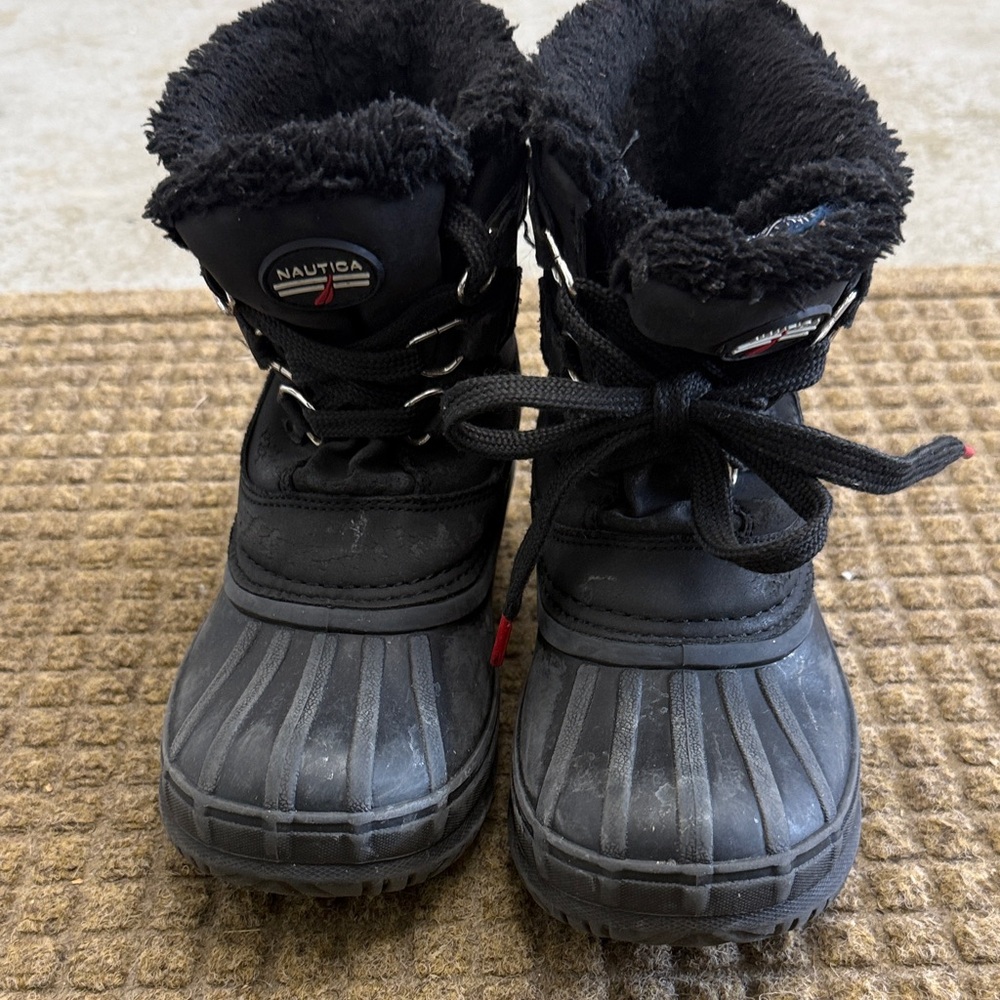 Kids Black Snow Boots